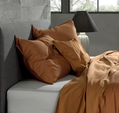 Produktbild von Zo!Home Bettwäsche Satinado 140x220 100% Baumwolle Mako-Satin Cognac Brown