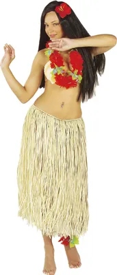 Produktbild von Hawaii Bastrock für Herren Kostüm-Zubehör 78 cm beige - Einheitsgröße