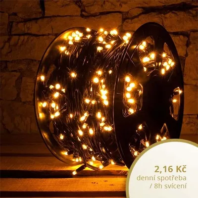 Obrázok produktu pre Svetelná reťaz LED 100 m, teplá biela, 600 diód, IP67