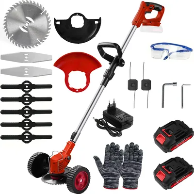 Image de Tondeuse à gazon électrique sans balais, sans fil, réglable en longueur, coupe-herbe et coupe-bordures, outils de jardinage, version UE