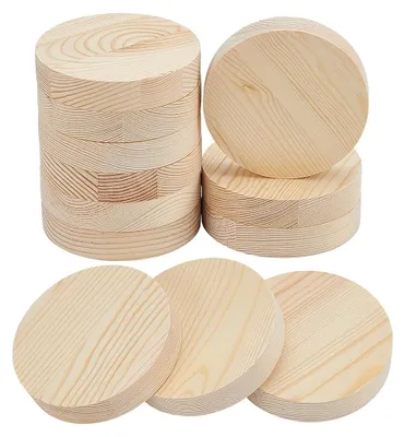 12 runde Holzbretter 99 mm, unbehandelt, 20 mm dick, für Basteln