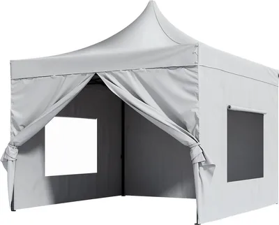 Produktbild von Faltbares Gartenhaus 3x3m – Luxus Partyzelt / Pavillon – Weiß – wasserdicht, stabil, inkl. aufbewahrbarer Tasche