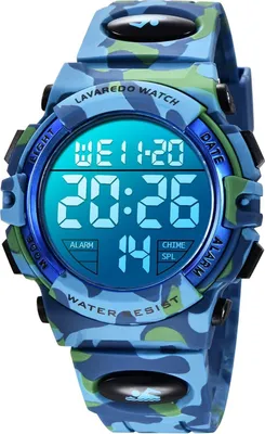 Produktbild von Digital Uhren für Kinder Jungen - 50 M Wasserdicht Sports Outdoor Digitaluhr Kinder Silikon Armbanduhr mit Wecker/Stoppuhr/LED-Licht/Stoßfest/Datum