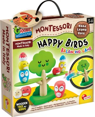 Produktbild von Lisciani 105397 - Geschicklichkeitsspiel - Montessori Happy Birds Gleichgewichtsspiel Balance