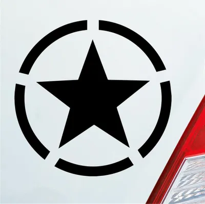 Produktbild von Auto Aufkleber Army Stern Star USA Amerika Militär Armee 10x10 cm Schwarz Matt Sticker Heckscheibenaufkleber