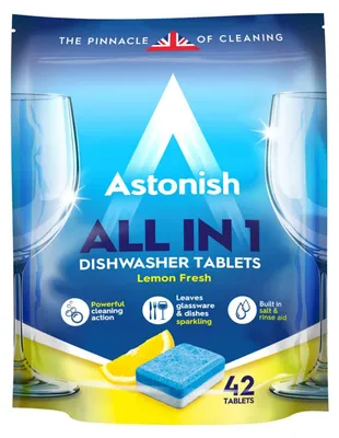 Obrázok produktu pre Tablety do umývačky riadu s leštidlom All In 1 Lemon Fresh Astonish 42 ks