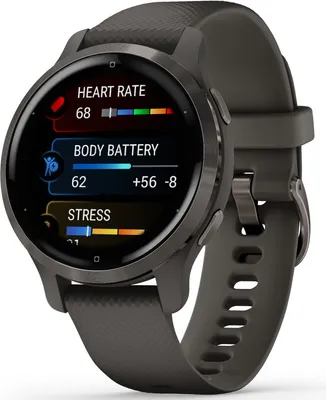 Produktbild von Garmin Venu 2S - S30852-H2751-B113 - 40 mm - Carbon-Schwarz - Sportuhr mit Band - Silikon - Handgelenkgröße: 110-175 mm