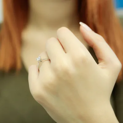 Produktbild von 0,31 Carat Diamant Solitär Ring Antragsring 14 Karat Weißgold