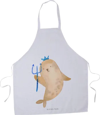 Produktbild von Mr. & Mrs. Panda Arbeitsschürze Sternzeichen Wassermann - Weiß - Geschenk, Küchenschürze, Schürze, Backschürze, Küchenzubehör, Kochschürze, Meer, Nix, Grillschürze