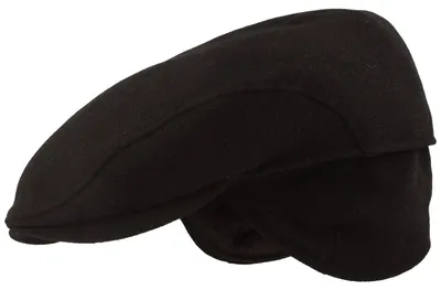 Flatcap mit Ohrenklappen von Hut-Breiter in schwarz