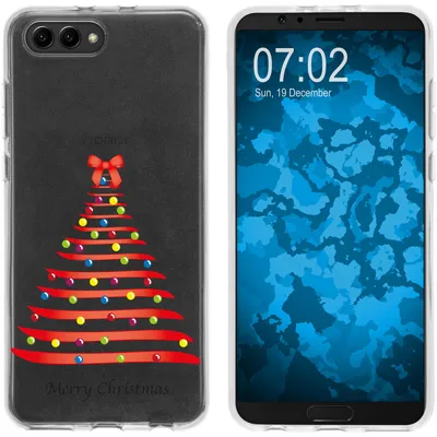 Produktbild von PhoneNatic Case kompatibel mit Huawei Honor View 10 Silikon-Hülle X Mas Weihnachten Weihnachtsbaum M1