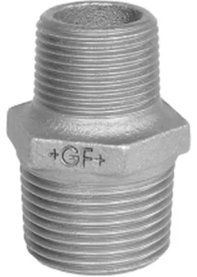 Produktbild von Georg Fischer Doppelnippel reduziert Fig. 245, 3/8"x1/8", Stahl, galvanisch verzinkt, 1 Stk.