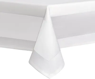 Produktbild von DecoHomeTextil Tischdecke 100% Baumwolle Damast Gastro Edition Weiß Feinste Vollzwirn Qualität Eckig 130x250 cm