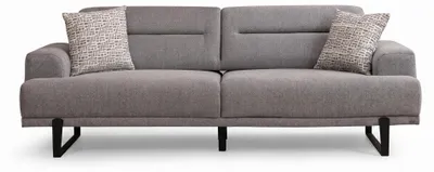 Productafbeelding van Driepersoonsbank, grijs, stof, modern design, met metalen poten, geschikt voor de woonkamer