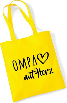 Produktbild von Huuraa Jutebeutel OMPA mit Herz 10 Liter Yellow Baumwolle Tasche Geschenkidee