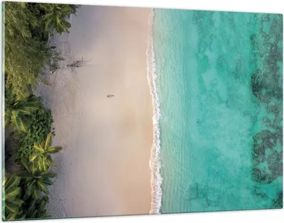 Produktbild von Bilder auf glas - Einteilig - Strand Tropen Rand - 120x80cm - Glasbilder - Wandbilder - Bilder - zum Aufhängen bereit - Wanddekoration aus Glas - Glas Bilder - Wandbild auf Glas - GAA120x80-5000