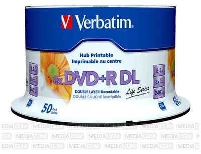 Produktbild von Verbatim 97693, DVD+R DL, 120 mm, Druckbar, 50 Stück(e), 8,5 GB