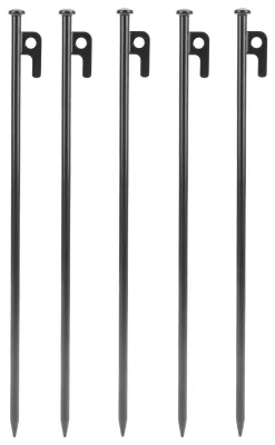 Produktbild von 5 Stück Zeltstiele, multifunktional, robust, aus Metall, leicht einzutreiben, korrosionsbeständig, für Camping und Outdoor-Aktivitäten, 40 cm