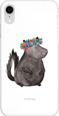 Produktbild von Mr. & Mrs. Panda Iphone XR Handyhülle Stinktier Mädchen - Weiß - Geschenk, Yoga, Namaste, Wildtier, Skunk, Premium Kunststoff, Raubtier, Handy Case