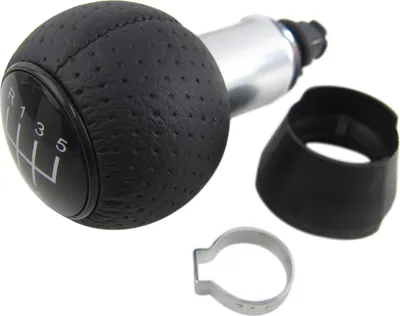 Produktbild von Für VW Audi Seat Skoda PREMIUM Schaltknauf Knauf Alu Schwarz Loch Leder 5-Gang