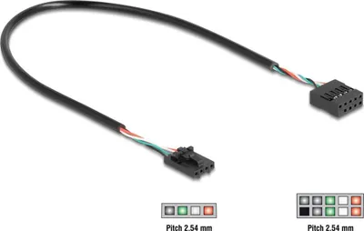 Obrázok produktu pre DeLOCK 83025, 0,03 m, USB 2.0, USB 2.0 (4-pin), USB 2.0 (10-pin), 24/28, Samica