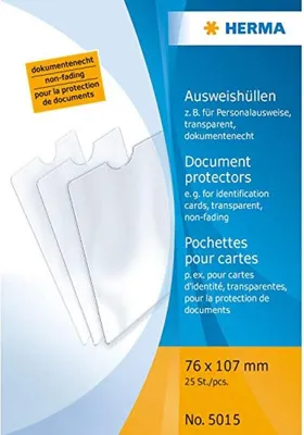 Immagine prodotto di 25x Herma 5015 maniche per carte d'identità 76x107 mm per carte d'identità