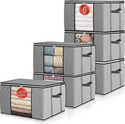 Produktbild von Famanu Kleiderspeicherbox Faltbare Aufbewahrungsboxen - 60 x 40 x 35 cm, 84 Liter