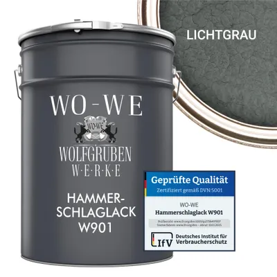 Produktbild von Hammerschlaglack Hammerschlag Effektlack Metallschutzlack W901 Lichtgrau - 2,5L