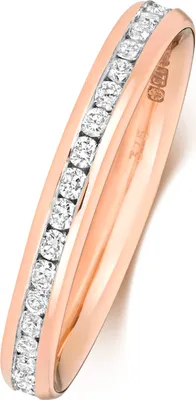 Produktbild von 18 Karat (750) Rotgold Eternity Damen - Diamant Trauring/Ehering/Hochzeitsring Brillant-Schliff 0.47 Karat G - SI1, 53 (16.9); TRS1877018KRRSM