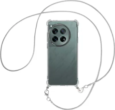 Produktbild von Handykette Backcover-Schutzhülle mit Band (Metall silberfarben) für OnePlus 12 5G (PJD110) - silberfarbene Snake-Kette