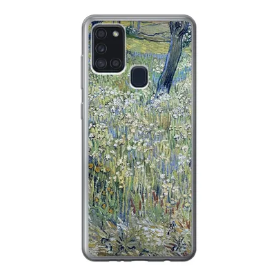 Produktbild von MuchoWow® Handyhülle Schutzhülle Hülle für Samsung Galaxy A21s Baumstämme im Gras - Vincent van Gogh Silikon Softcase Handy Hülle - Hartschale