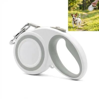 Produktbild von Rollleine Hund 3m Ausziehbare Hundeleine - Reflektierend & Ergonomisch Weiß