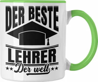 Produktbild von Trendation - Der Beste Lehrer Der Welt Tasse Geschenk Abschied Abschiedsheschenk Lehrer Abi Abitur Spruch (Grün)