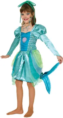 Produktbild von O518-140 türkis-grün Kinder Mädchen Meerjungfrauenkostüm Nixenkleid Gr.140