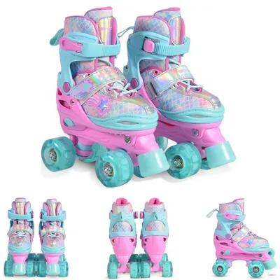 Produktbild von Byox Rollschuhe Ariel, leuchtende PolyurethanRollen, ABEC-5 Lager, Größe S (30-33)