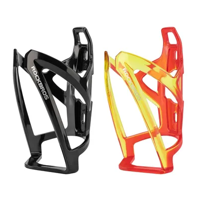 Image de Lot de 2 porte-bidons ROCKBROS en PC ultraléger (35 g) pour VTT, vélo de course et vélo pliable, noir, rouge et jaune