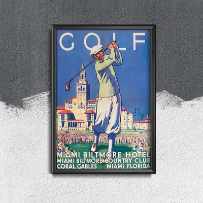 Produktbild von Poster - Canvas - Leinwand - 21 cm x 29,7 cm - Fotoposter - Leinwandkunst - Miami Golf
