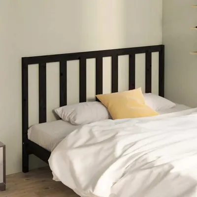 Produktbild von vidaXL Kopfteil Schwarz 166x4x100 cm Massivholz Kiefer - Kopfteil - Kopfteile - Bettkopfteil - Holzkopfteil