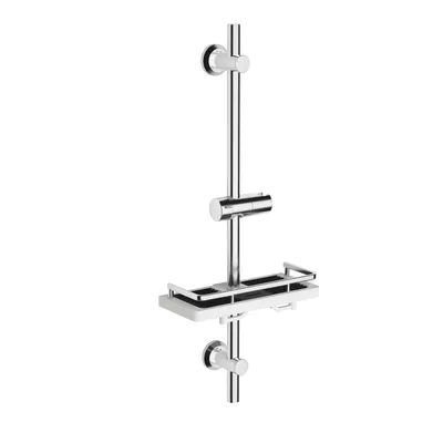 Produktbild von JOHO Edelstahl Duschstange mit Duschkopfhalterung und Duschablage-Brausestange 70cm Wandstange mit Variable Wandbefestigungen Chrom