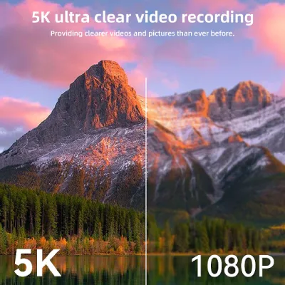 Obrázek produktu pro Digitální fotoaparát 5K, 75 MP, 18× optický zoom, otočný displej o 180 stupňů, WiFi, s makroobjektivem 52 mm (0,45×) a širokoúhlým objektivem, paměťová karta 64 GB
