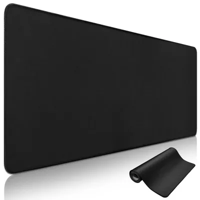 Productafbeelding van Gaming-muismat 1200 x 600 mm, zwart, XXL-muismat met afgewerkte randen. Grote muismat voor het bureau, verbetert precisie en snelheid. Geschikt voor pc, muis en toetsenbord