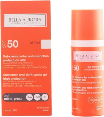 Obrázek produktu pro Bella Aurora Gelový krém na opalování proti tmavým skvrnám SPF 50+ Normální a suchá pleť 50ml