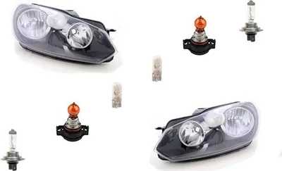 Produktbild von Scheinwerfer + Blinkersockel passend für VW Golf 6 5KI Leuchtmittel Set Li. Re. Johns