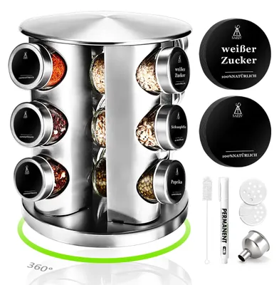 Produktbild von Drehbares Kräuterregal mit 24 drehbaren Gläsern und Etiketten