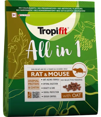 Productafbeelding van Tropifit All in 1 Rat & Mouse 1,75 kg – Voeding voor ratten en muizen – geëxtrudeerd