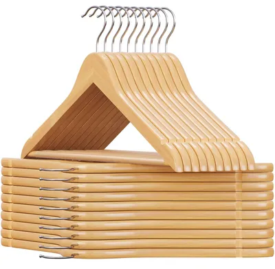 Holz-Kleiderbügel Set 20 Stück, Antirutsch, für Anzüge