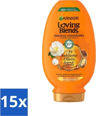 Produktbild von Garnier Loving Blends Argan- und Kamelienöl-Spülung, 250 ml - Vorteilspack - 15 Stücke