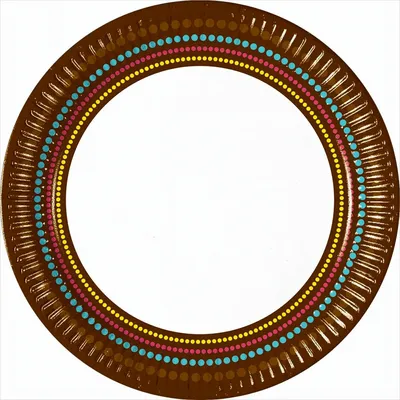 Immagine prodotto di Piatto di carta marrone a pois ondulati grande 23 cm