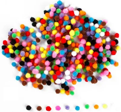 Produktbild von Pompony poliestrowe 7mm mix kolorów 380szt