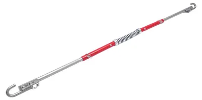 Image de Câble de remorquage en acier – Pour les opérations de dépannage d'urgence – Capacité de traction : 3 tonnes – Longueur : 1,85 mètre – Diamètre : 3,3 cm – Livré avec crochet et sac de transport – Rouge